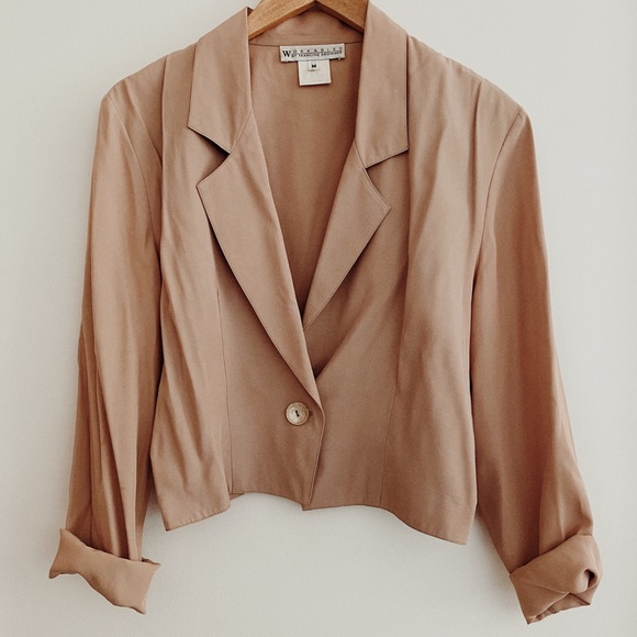 Workables Tops - 90s Vintage Dusty Rose Taupe Blouse- M